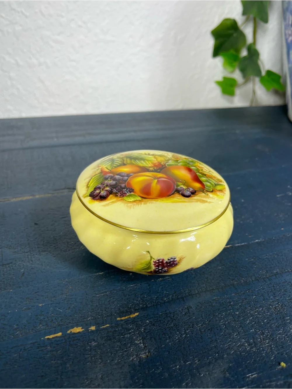 Vintage “Orchard Gold” by Aynsley Fine English Bone China Trinket Box
